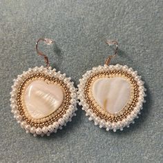 Handmade Seed Bead Earrings Pearls 1 1/2 Inch Beaded Jewelry Indigenous, Neutral Beaded Earrings, Cab Earrings, Hoop Beaded Earrings, White Beaded Earrings, Handmade Beaded Earrings, Beaded Earrings Native, Handmade Earrings Beaded, Beading Ideas