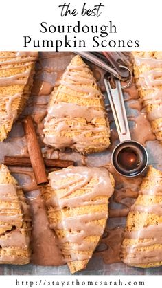 the best sourdough pumpkin scones with cinnamon drizzle and icing