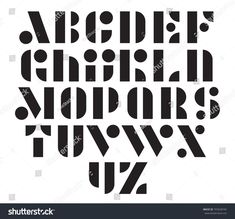 the alphabet is made up of letters and numbers, all in black on a white background