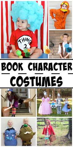 children's book character costumes with text overlay that reads, book character costumes