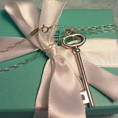 Stunning Large Key Pendant On A 20" Length Loop Tiffany & Co. Necklace. Includes Tiffany Pouch. Props Not Included. Jewelry Tiffany, Chain Loop, Tiffany Co Jewelry, Key Pendant, Tiffany & Co., Womens Jewelry Necklace, Jewelry Necklaces, Pouch, Women Jewelry