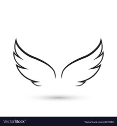 black and white wings on a white background