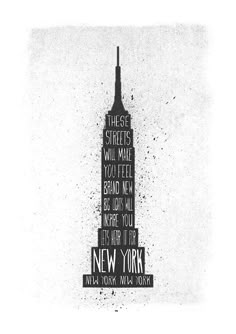 a black and white photo with the words new york on it