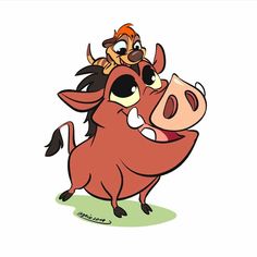 an image of a cartoon character riding on the back of a cow's head