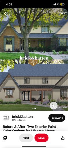 the before and after photos of a house for sale in brick & batten, michigan