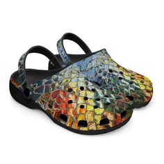 Classic Clogs Colorful Glass Mosaic – CoolWear Buying Shoes, Neon Flowers, Blue Lightning, Crocodile Skin, Chunky Boots, Glass Mosaic, Zip Up Hoodies, Be Different, High Top Shoes