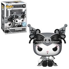 the pop vinyl figure is shown in front of a box with an image of a black and