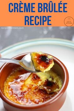 creme brulee recipe in a bowl with spoon