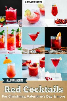 red cocktails for christmas, valentine's day and more