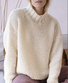 This is a PDF file containing the knitting pattern  Easy Sweater Women Knitting pattern/Instant PDF Download/Womens Pullover Top Chunky Look Sweater Pattern This sweater features an upright collar and a textured stitch pattern resembling popcorn. In addition to the straight needles, you'll need a 40 cm circular needle (5 mm) for the neckline. ALL PATTERNS ARE IN ENGLISH ONLY-PLEASE BE AWARE OF THIS due to age etc. some patterns might have markings that cannot be removed please be aware of this Chunky Sweater Pattern, Chunky Knit Sweater Pattern, Bulky Sweaters, Houndstooth Sweater, Womens Knit Sweater, Chunky Knitting Patterns, Chunky Knitting, Pullover Mode, How To Purl Knit