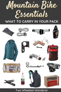 mountain bike essentials what to carry in your pack, including gear and accessories for the rider