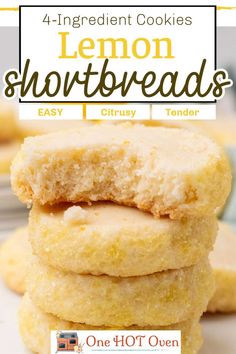 Easy Lemon Shortbread Cookies in a Plate Lemon Refrigerator Cookies, Simple Lemon Cookies, Lemon Thyme Shortbread Cookies, Tart Lemon Cookies, Easy Cookies For Wedding Cookie Table, Lemon Sugar Cookie Bars, Lemon Icebox Cookies, Lemon Shortbread Cookie Recipe, Lemon Crackers