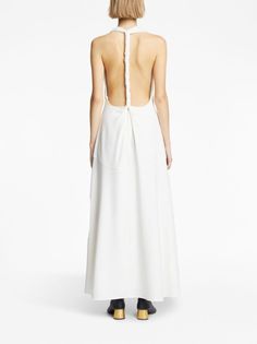 Proenza Schouler Matte Crepe Twist Back Dress - Farfetch Skirt Straight, White Gown, White Gowns, Back Dress, Flared Skirt, Proenza Schouler, Dress Backs, Dress White, Flare Skirt