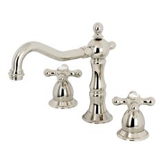 a faucet with two handles and nozzles