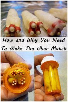 four pictures showing how to make the uber match with different ingredients, including carrots and celery