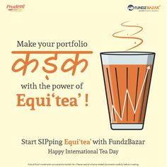 an advertisement for equitea tea with the words make your profile, which is written in