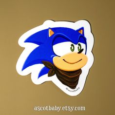 an image of a sticker that looks like sonic the hedgehog from mario kart