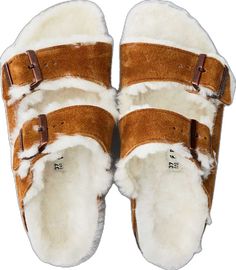 Winter Shearling Sandals With Round Toe, Casual Shearling Sandals For Winter, Winter Sandals With Faux Fur Lining And Round Toe, Fuzzy Birkenstocks, Birkenstock Women, Birkenstock Arizona, Perfect Shoes, Birkenstock, Women's Jeans