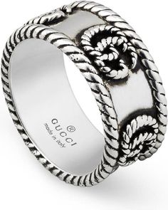 Gucci GG Band Ring | Nordstrom Gucci Ring, Sterling Silver Rings Bands, Buy Gucci, Detailed Ring, Gg Marmont, Band Jewelry, Silver Band Ring, Size 10 Rings, Sterling Silver Bands