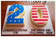 the two year anniversary cake is decorated with stars and stripes