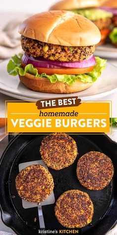 the best homemade veggie burgers on a plate