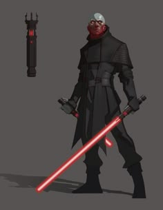 a character from star wars with two lightsabes