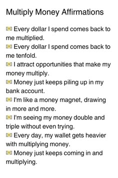 the rules for money affirmations