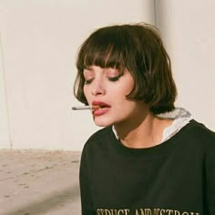 French Bob, Bangs, Black, Art