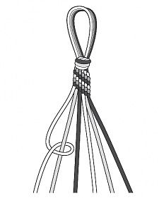 a drawing of a rope with two ends and an end on the end, in black and white