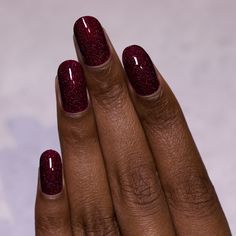 Diablo is a beast! This vampy oxblood leaning holographic nail polish will easily find a place in your heart after the first stroke!  The finish of Diablo is primarily an oxblood red however, depending on your lighting conditions and the number of coats used, it may appear to travel from oxblood red, to a brick red, through to a burgundy, and even plum in appearance.  Definitely complicated and intriguing!  Accented with an assortment of holographic luster as well as precise amounts of red and c Burgundy Glitter Nails, Oxblood Nails, Ilnp Nail Polish, Red Nails Glitter, Oxblood Red, Holographic Nail Polish, Wedding Nail, Burgundy Nails, Nails Glitter