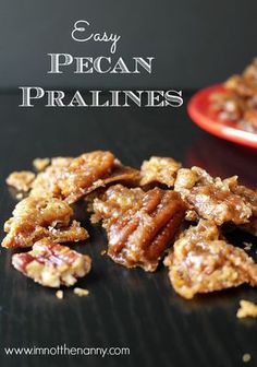 easy pecan pralines on a black table