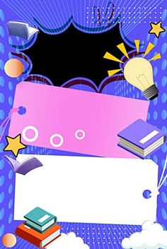 an abstract background with books and stars