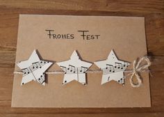 three paper stars are tied up on a piece of brown paper with the words troubles test written above them