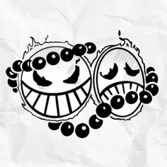 a drawing of two faces with different expressions on them, one is drawn in black and white