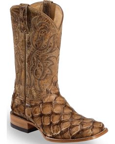 Cody James Pirarucu Exotic Boots - Broad Square Toe , Western Embroidery, Timberland Style, Fashionable Snow Boots, Mens Cowboy, Mens Cowboy Boots, Justin Boots, Cowboy Style, Cowboy Boots Women, Heel Caps