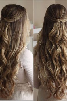 #hairstyles #autumn hair #hair tutorial #cheveux d'automne #braided hair tutorial #coiffure femme plus de 50 ans #fall hair colors #fall hair color trends for brunettes #back to school hairstyle #bangs with long hair #rockabilly hair tutorial #messy bun tutorial #easy curly hairstyles #fall hair #curly hairstyles #bored panda coin #bored panda #low lights for blonde hair #hairstyle for every hair type #boy hair cut #festive hairstyle #summer hair care #tendances des cheveux d'automne Curled Prom Hair, Half Down Prom Hairstyles, Cascading Curls, Down Prom Hairstyles, Bridesmaid Hair Inspo, Half Up Curls, Hairstyles For All Hair Types, Bridemaids Hairstyles, Loose Curls Hairstyles