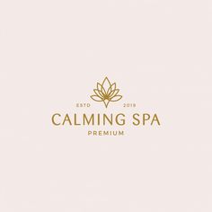 the logo for calming spa, which is also used as a business card or brochure