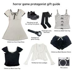 Mental Asylum Outfit, Horror Game Protagonist Outfit, Horror Game Protagonist, Horror Protagonist, Game Protagonist, Fest Outfits, Dark Coquette, Fatal Frame, Grunge Goth