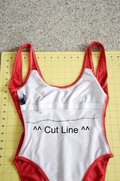 Picture of Lay Suit Flat and Cut Diy Swimsuits, Swimming Clothes, Diy Vetement, T-shirt Refashion, Cute Diys, Diy Couture