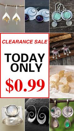 clearance sale with earrings and jewelry items for $ 10 99 - $ 9 99 each