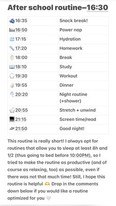 the back side of a cell phone with text on it that reads after school routine - 130