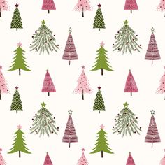 seamless christmas tree pattern on white background