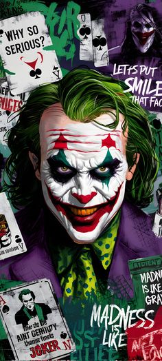 the joker movie poster with many different faces