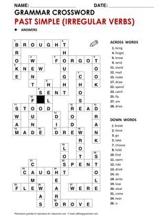 a crossword puzzle with words and pictures