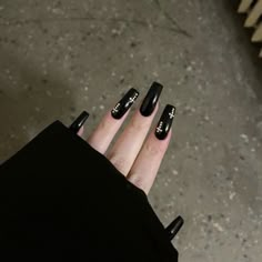 Black Coffin Nails, Hard Gel Nails, La Nails, Gothic Nails, Short Coffin Nails, Goth Nails, Long Square Acrylic Nails, Unique Acrylic Nails