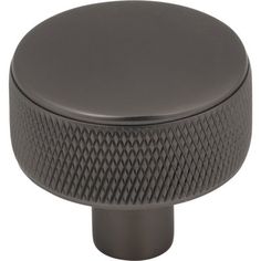 an image of a round knob with diamond pattern on the front and back end in black