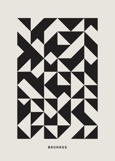 an abstract black and white pattern with the words bruhaus written in it