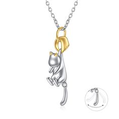 PRICES MAY VARY. Cat necklace is deisigned for the cat lovers, the special silver jewelry for teen girl gifts trendy stuff. When you wear the cat necklace, you will love and miss your cats very much. ❤【PENDANT SIZE】The size of Cat pendant is 1.02*0.19 inches(26.0mm* 5.0mm). The length of chain is18+2 inches. ❤【MATERIAL】Made of white-gold-plated eco-friendly brass. Nickel free, lead free, cadmium free and hypoallergenic, safe for sensitive skin. 🎁 GIFT CHOICE 🎁 Comes with HELORET Jewelry gift b Animal Design Dangle Jewelry Gift, Novelty Silver Pendant Jewelry, Metal Cat Design Necklace For Gift, Silver Animal Design Jewelry For Gifts, Metal Cat Design Jewelry As Gift, Cat Design Metal Jewelry As Gift, Metal Jewelry With Cat Design For Gift, Silver Novelty Necklaces With Charms, Novelty Silver Necklaces With Charms