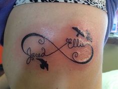 a woman with a tattoo on her stomach that says, jane and julia in cursive writing