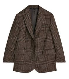 Brown Tweed, Brown Blazer, Tailored Blazer, Leather Shirt, Houndstooth Pattern, Tweed Blazer, Fall Wardrobe, Outfits Casuales, Who What Wear